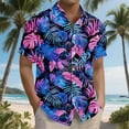 thumbnail image 3 of Taqqpue Mens Hawaiian Shirts Tops Short Sleeve Floral Button Down Beach Shirt Vintage Tropical Palm Summer Lightweight Blouses Male, 3 of 6