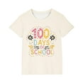 thumbnail image 2 of Frwgonr Boys Girls Sweatshirt Beige Kids 100th Day of School T-Shirt Celebration Top 3-14 Years, 2 of 5