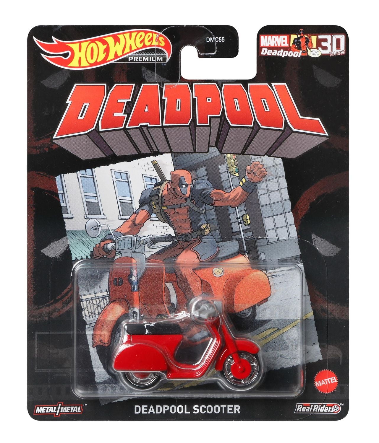 Hot Wheels Retro Entertainment Collection 1:64 Deadpool Scooter Vehicle