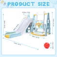 thumbnail image 2 of 4-In-1 Kids Slide For Toddlers Age 1-3 Slide And Swing Set,Indoor Playground For Children,Freestanding Outdoor Slides With Basketball Hoop,Outside Climber Playhouses,Baby Climbing Toys,Blue, 2 of 7