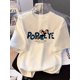 thumbnail image 1 of Women's White Regular Size Graphic Tee - "POPLEYE" Cartoon Letter Print, Casual Crew Neck Short Sleeve Shirt for Spring/Summer, Ladies T Shirts, 1 of 8