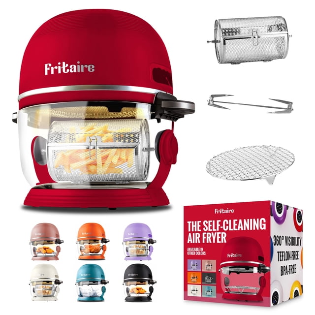 Freidora de aire no tóxica - AirFryer de vidrio de 5 cuartos con visibilidad de 360, autolimpieza, freidora de aire Vortex de 400 F para una cocción uniforme, sin BPA, sin teflón, funciones 6 en 1, as