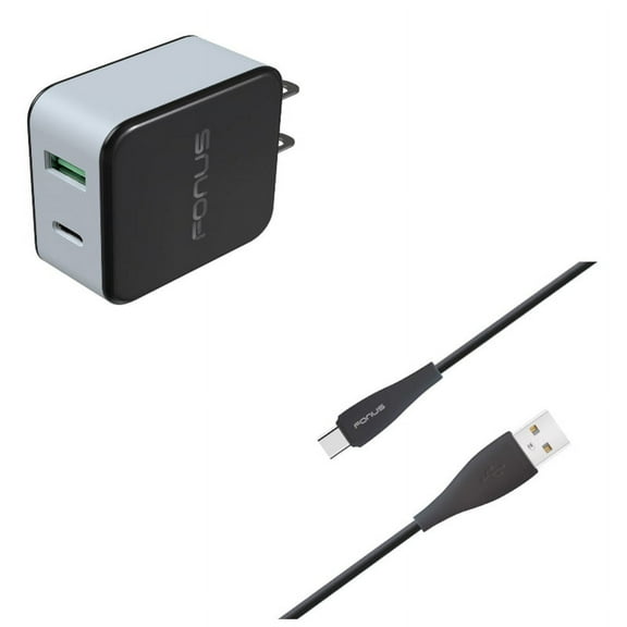 36W Quick Home Charger w Type-C 10ft USB Cable Y1J for Acer Liquid Jade Primo - Alcatel PulseMix, 7, Idol 5S 5 4S - ASUS Zenfone V Live, ROG Phone, AR 6 5z 4 Pro - Blackberry Motion, Key2