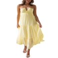 thumbnail image 3 of Robe Longue Y2k pour Femmes Bretelles Spaghetti Col en V Robe Maxi Dos Nu Vacances Anniversaire Plage Robe d'Été, 3 of 9
