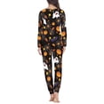 thumbnail image 3 of Suhoaziia Pajamas for Women Set Pants Warmth Skin Friendly Nightwear Comfy Spider Web Pumpkin Lounge Wear Matching Set Halloween Lightweight Suit Fit Size 3XL Athletic Lightweight Pj, 3 of 5