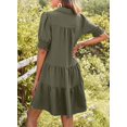 thumbnail image 3 of Vestido casual Dokotoo 2025 para mujer, verano, cuello en V, verde oscuro, 3 of 6