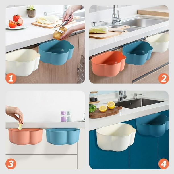 unbranded 3Ud Cestos Colgantes Para Basura De Plástico Resistente Uso En Cocina Colores Surtidos