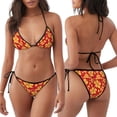 thumbnail image 3 of Xecao Fleurs Vintage Rouges pour Maillot de Bain Deux Pièces pour Femmes Attaches Ajustables Bonnets Amovibles Tenue de Plage pour Vacances à la Piscine, 3 of 6