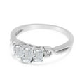 thumbnail image 3 of 14k White Gold Oval White Topaz And Diamond Three Stone Ring, 3 of 6