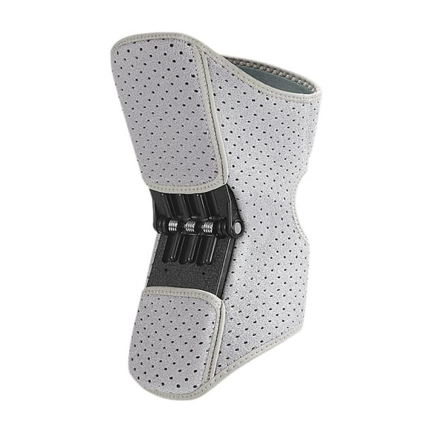 Rodillera transpirable y cómoda para hombres y mujeres. Dispositivo de asistencia. Gris plata