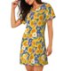 thumbnail image 2 of Easygdp Vintage White Yellow Sunflower Camisón de manga corta para mujer, informal, estampado, 2 of 6