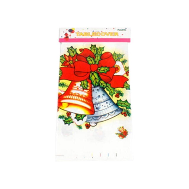 spellwife 110*180CM Christmas Disposable Tablecloth Festive Cartoon Rectangle Table Cloth PVC Xmas Dining Table Cover