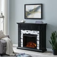 thumbnail image 2 of SEI Furniture Drovling Marble Electric Fireplace in Black, 2 of 4