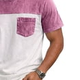 thumbnail image 5 of Erwazi Men's Color Block Crew Neck T-Shirt Short Sleeve Pullover Top with Chest Pocket, 5 of 5