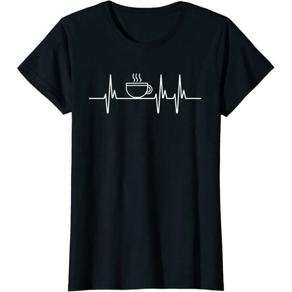 Coffee Heartbeat Funny Coffee Lover Caffeine Funny T-Shirt