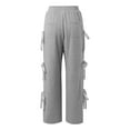 thumbnail image 5 of Krdevn Womens Pants - Women's Casual Pants High Waisted Comfortable Wide Leg Pants with Bow Detail for Everyday Wear In Fall Winter Season,Pants for Women,Size:S, 5 of 9