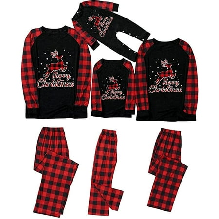 

Matching Family Pajamas Matching Pajamas For Family 2022 Christmas Holiday Plaid Sleepwear Xmas Elk Reindeer Printed Jammies Family Pjs Sets Pijamas de Navidad