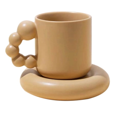 

Fashion Ceramic Coffee Cup with Tray Nordic Home Decor Handmade Art Tea Mug Tray Gifts Milk Tea