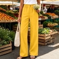 thumbnail image 4 of Womens Elastic Waist Wide Leg Pants with Pockets Solid Color Loose Casual Office Commute Trouses L, 4 of 6