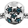 thumbnail image 4 of European Charm Beads Antique Silver Star Carved Light Blue Rhinestone, 4 of 4