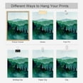thumbnail image 4 of PixonSign Adhesive Canvas Print Wall Art Set - Watercolor Green Teal Mountain Forest Art - Set of 3 Nature Wilderness Landscape Artwork Modern Wall Décor - 12"x16"x3 Panels Unframed, 4 of 5
