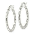 thumbnail image 3 of FJC Finejewelers 925 Sterling Silver Polished and Textured Twisted Hoop Earrings 32 x 30 mm, 3 of 6