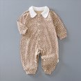 thumbnail image 2 of CAUYDY 0-3M 6-9M 12-18M Baby Boy Gift Newborn Clothing Preemie Long Sleeve Romper Infant Boys Sleepers Fall Winter Toddler Bodysuit Pajamas Rose Gold for Sizes 9-12 Months, 2 of 4