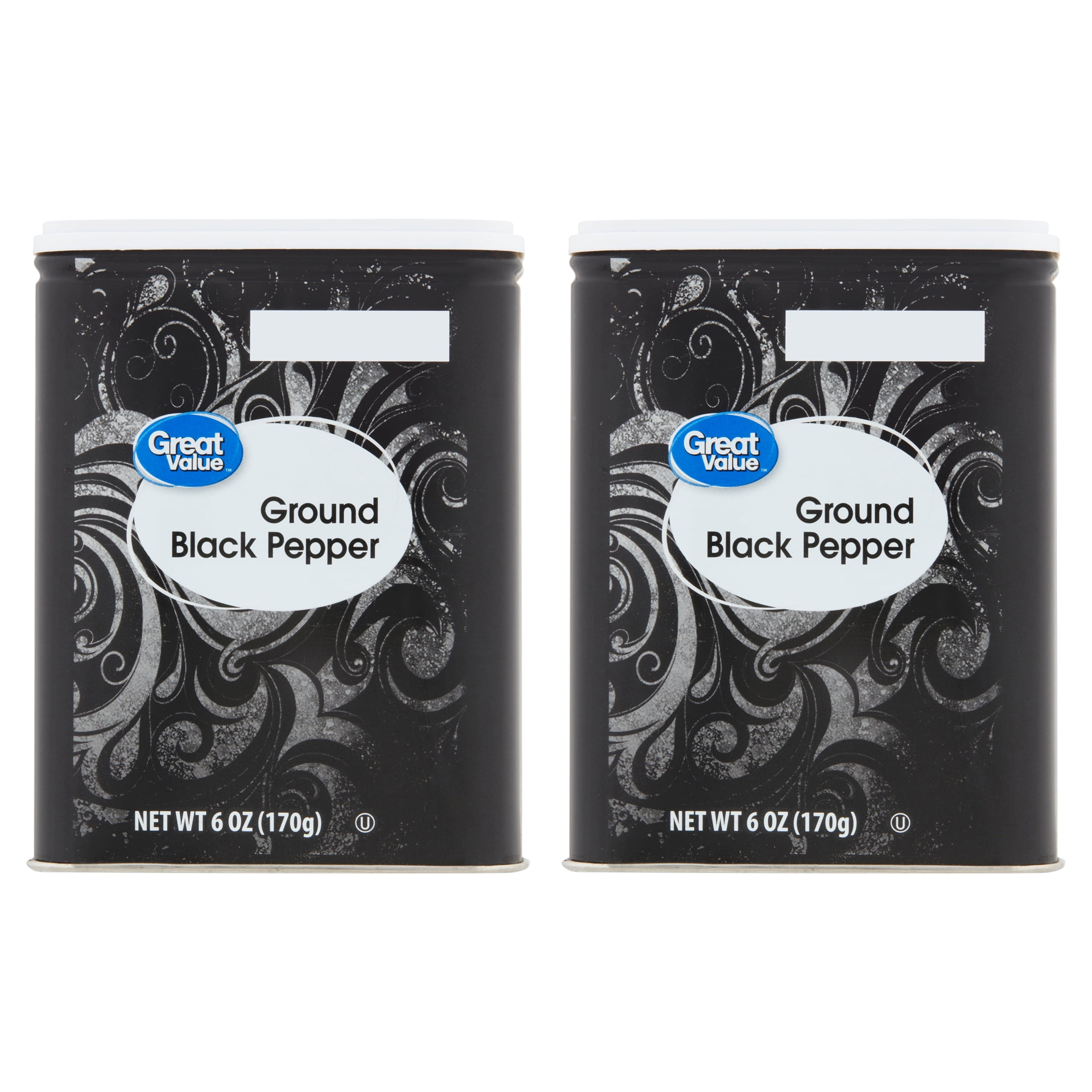 (2 pack) Great Value Ground Black Pepper, 6 oz
