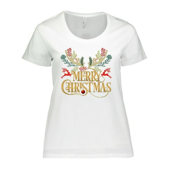Inktastic Reindeer Christmas Women's Plus Size T-Shirt