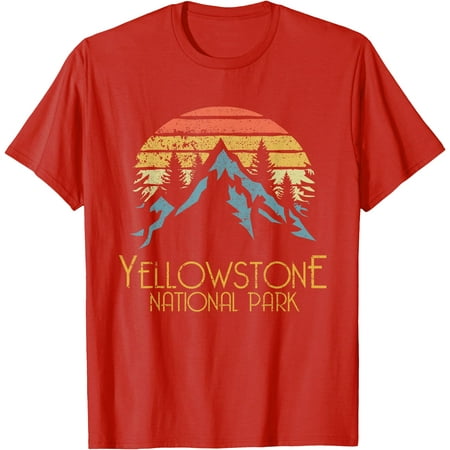 Vintage Retro Yellowstone National Park WY Unisex T-Shirt for Men Women Kids Toddler