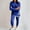 Blue, variant on Brondbend Sweatsuits for Women Set 2 Piece Crew Neck Long Sleeve Slit Pullover and Sweatpant Set Jogger Sweatsuits Loose Fit Fall Outdoor Workout Outfits Comfortable，Black