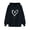 Black, variant on LEAVINGSUO Hooded Sweaters for Women,Women's Comfortable Sweater Heart Pattern Printed Women's Hooded Pocket Drawstring Sweater