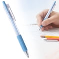 thumbnail image 3 of Retractable Gel Ink Pens, 0.5mm Soft Grip Aesthetic Fine Point Pens, Smooth Writing Cute Journaling Pens For Note Taking Office, 3ml (Blue, 13.8*1CM), 3 of 6