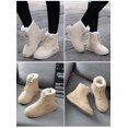thumbnail image 5 of Botas cortas de mujer de invierno con punta redonda y cordones de algodón Botas de nieve planas para mujer con forro polar Botas cálidas para mujer, 5 of 5