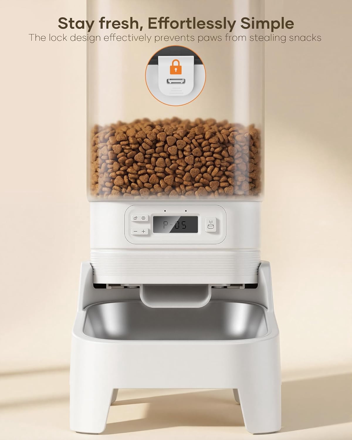 Automatic Cat Feeder with Camera, 7L Large Capacity WiFi Smart Pet Feeder with Elevated Bowl, 1080P Night Vision, 2 Way Audio, Timed Feeding for Cats and Dogs, Easy Control