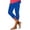 Blue, variant on Pedal Pushers for Women Dressy Casual Yoga Capri Pants Knee Length Elastic Waist Work Capris Trendy Summer Yoga Capri Pants with Pockets Black L