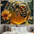 thumbnail image 2 of BCIIG Bee Honeycomb Flowers Tapestry Wall Hanging Unique Style Graphic Tapestries Home Wall Decor Art for Living Room Bedroom Apartment Farmhouse Dorm 50x40inch, 2 of 6