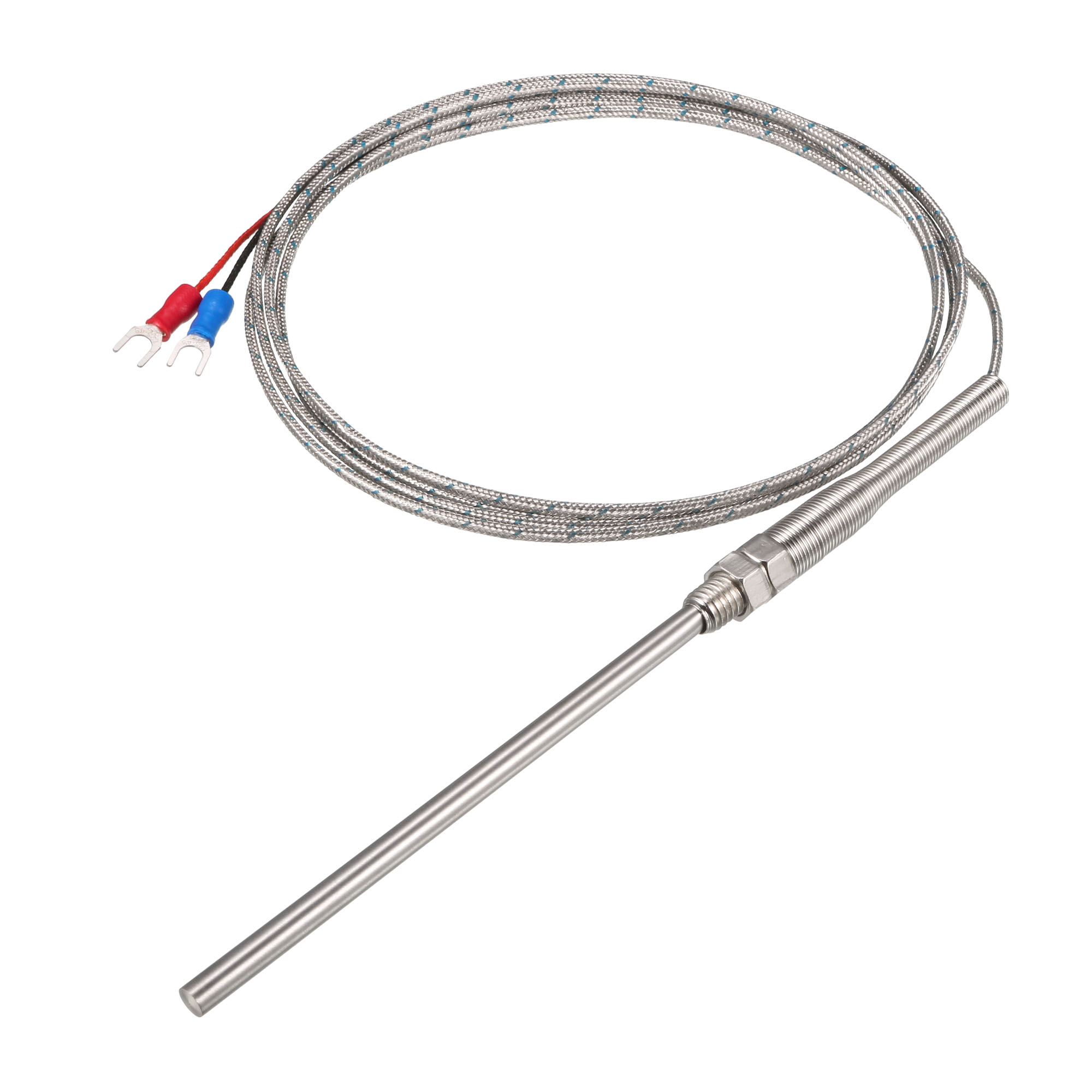 K Type Thermocouple Spring Type Temperature Sensor Probe 2 M Cable