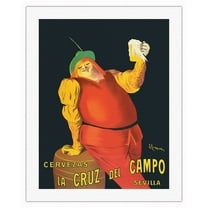 Cruz del Campo Brewery Beers - Seville Spain - Vintage Advertising Poster by Leonetto Cappiello c.1906 - Fine Art Rolled Canvas Print 20in x 26in