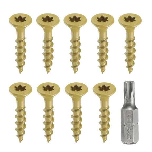 Uxcell 50pcs Deck Screws #8 x 1" Torx Exterior Wood Screws with T25 Drive Bit