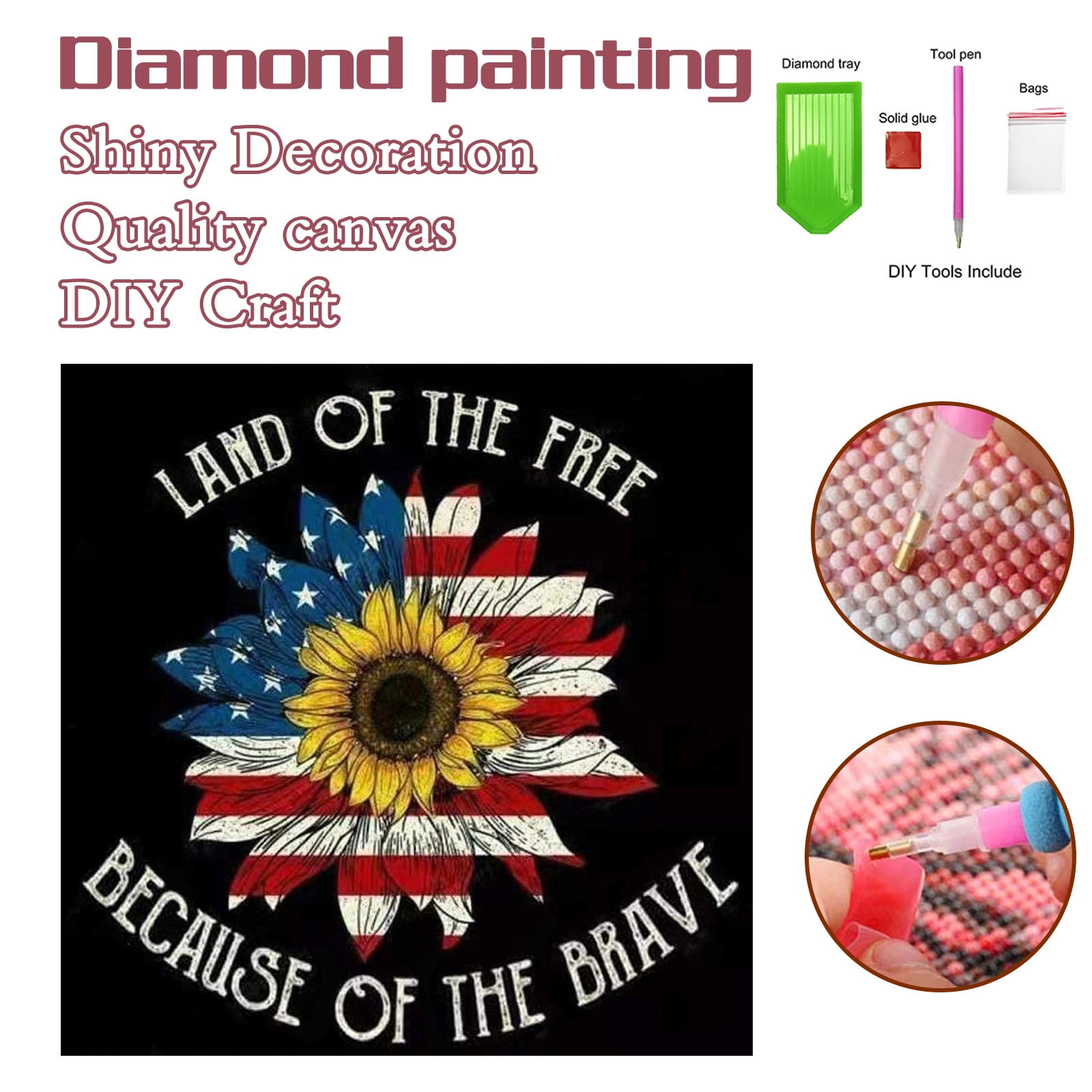 Clearance！4th of July Diamond Painting Kits For Adults,Independence Day  Diamond Painting,5D Embroidery Paintings Rhinestone Pasted DIY Diamond  Painting Cross Stitch,Home Wall Decor Gifts 