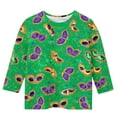 thumbnail image 5 of Tauxra Carnaval Imprimé 3/4 Manches Col Rond Haut pour Adultes, Chemise en Polyester Doux avec Tissu Respirant et Extensible, pour Tenue Décontractée, Usage Domestique et Rassemblements Sociaux, 5 of 5