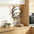 thumbnail image 5 of Kitchen Storage Rack, Wall-Mounted Pot Lid Rack, No-Drill Adhesive Mount, Removable Drip Tray, Holds Cutting Boards and Pans, Kitchen Wall Organization, Space Saving, 5 of 6