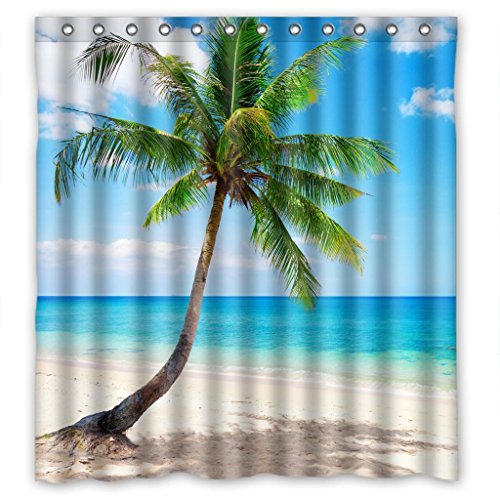 MOHome Emerald Ocean Tropical Coast Beach Sea Shower Curtain Waterproof