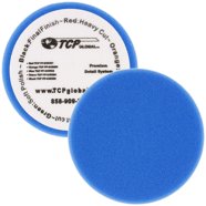 TCP Global 6.5 Inch Black Flat Finishing Foam Polishing Pad - DA Hook & Loop For Heavy Duty Paint Correction