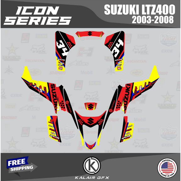 Kalair GFX Graphics Kit for Suzuki LTZ400 (2003-2008) Icon Series