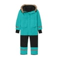 thumbnail image 5 of Domzest kid's Ski Pants Winter Insulated Fleece Thermal Cargo Pants Cute Skiing Pants Waterproof with Pocket Bibs Overalls Sky Blue 13-14 Years, 5 of 7
