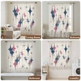 thumbnail image 5 of Red Blue Diamond Semi Sheer Curtains Drapes for Living Room,Bedroom,French Doors Window 108 Inches Long,Modern Geometric Middle Century Beige Rod Pocket Chiffon Curtain Drapery Voile Draperies Panel, 5 of 8