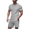 thumbnail image 2 of Men's Summer 2-Piece Sportswear Set with Short Sleeve Top and Athletic Shorts for Running, Training, and Gym, 2 of 5