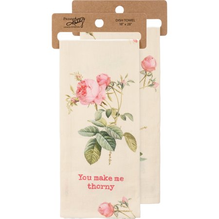 

Primitives by Kathy You Make Me Thorny Dish Cloth Towel | Novelty Tea Towel | Cute Kitchen Hand Towel | 18 x 28